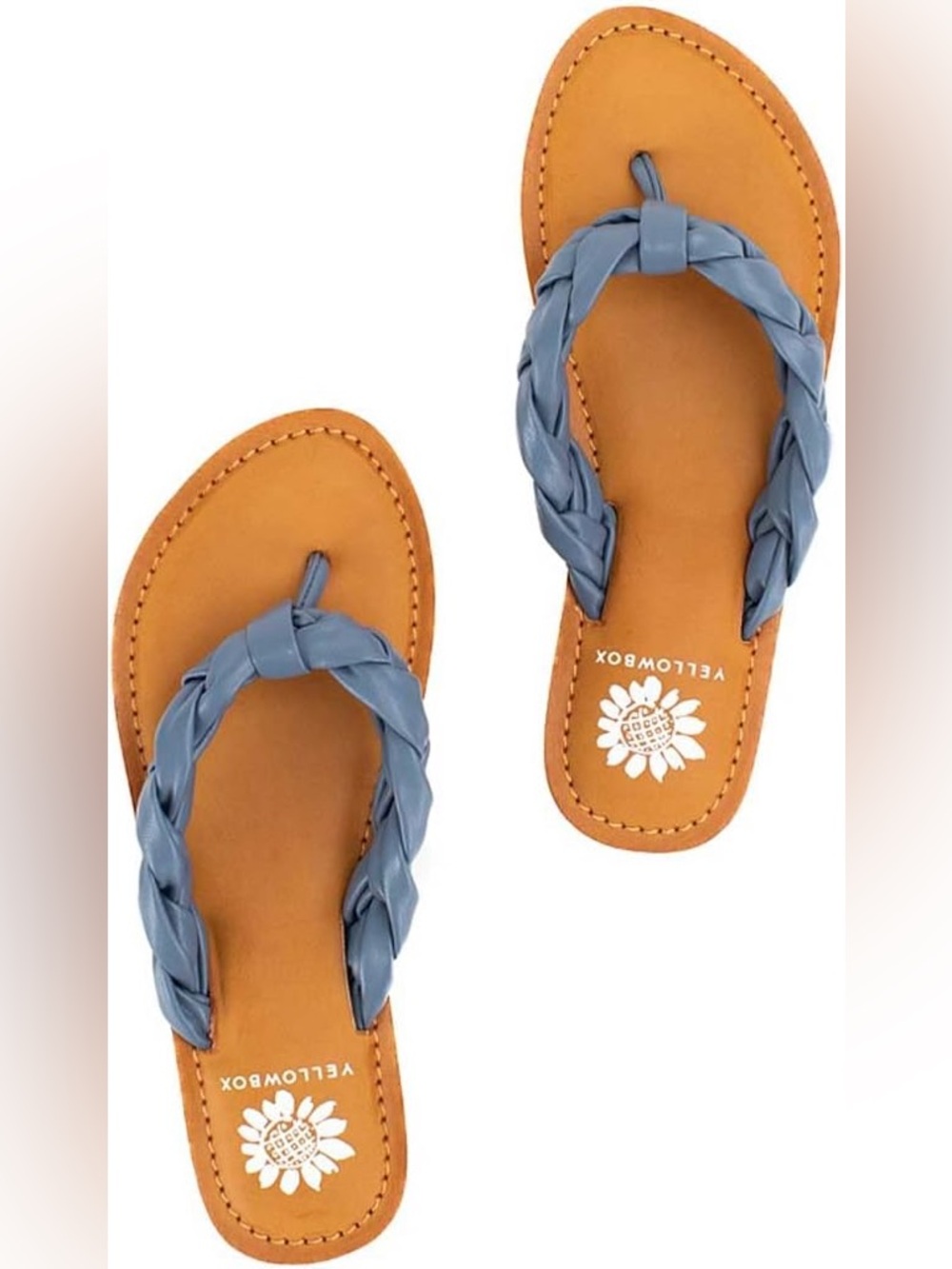 🩴Yellow Box Blue Dauphine Braided Flip-flop Sandals